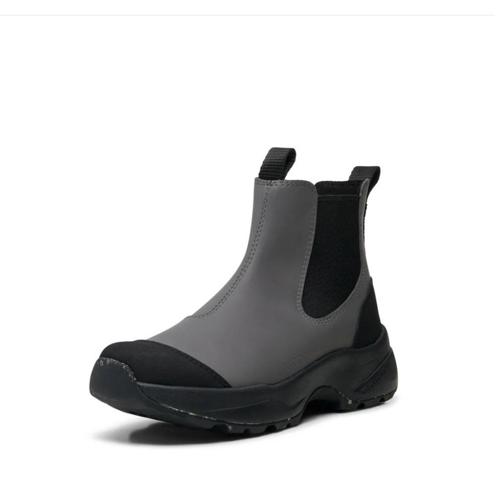 Woden Wms Siri WP Scandinavian Rubber Boots Gray/Black EU Sz 38 US 6.5 NEW! $175